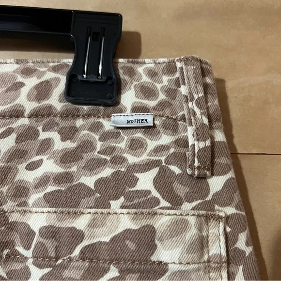 MotherThe Major Zip Ankle Spot On Jeans Wide Leg High Rise Leopard Size 29